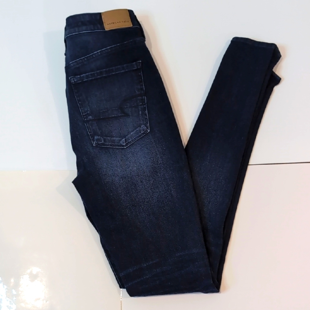 American Eagle Super Hi Rise Blue Jegging Jeans Size 4